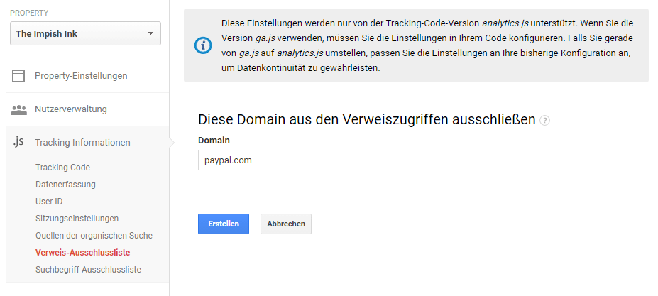 google-analytics-property-tracking-informationen-verweis-ausschlussliste